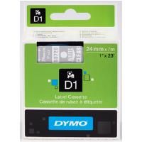 DYMO D1 53720 - 24mm x 7m - White on Clear Tape