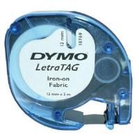 DYMO S0718850 12mm x 2m - Black On White Iron-On Tape