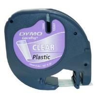 DYMO S0721530 12mm x 4m - Black on Clear Plastic Tape