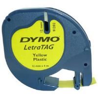 DYMO S0721620 12mm x 4m - Black on Yellow Plastic Tape