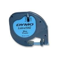 DYMO S0721650 12mm x 4m - Black on Blue Plastic Tape