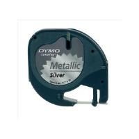 DYMO S0721730 12mm x 4m - Black On Metallic Silver Tape