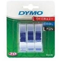 DYMO S0847740 9mm x 3m - White on Blue Tape (3 rolls)