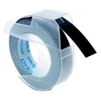 DYMO S0898130 9mm x 3m - White on Black Tape (1 roll)