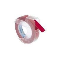 DYMO S0898150 9mm x 3m - White on Red Tape (1 roll)