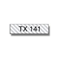Brother TX141 18mm x 15m Black on Clear Gloss Tape
