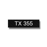 Brother TX355 24mm x 15m White on Black Gloss Tape
