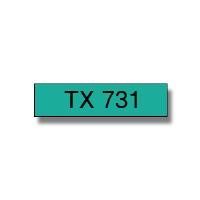 Brother TX731 12mm x 15m Black on Green Gloss Tape