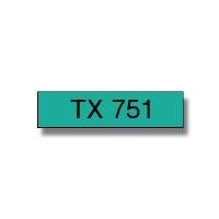 Brother TX751 24mm x 15m Black on Green Gloss Tape