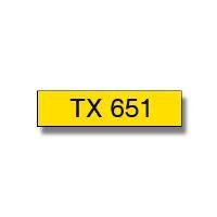Brother TX651 24mm x 15m Black on Yellow Gloss Tape