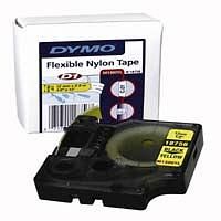 DYMO Rhino 18490 - 12mm x 3.5m - Black on Yellow Flexible Nylon Tape