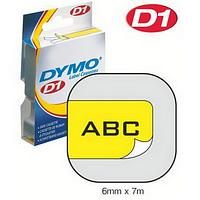 DYMO D1 43618 - 6mm x 7m - Black on Yellow Tape