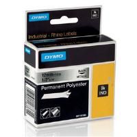 DYMO Rhino 18486 - 12mm x 5.5m - Black on Metallic Permanent Polyester Tape
