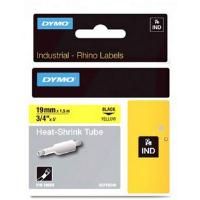 DYMO Rhino 18058 - 19mm x 1.5m - Black on Yellow Heat Shrink Tubing Tape