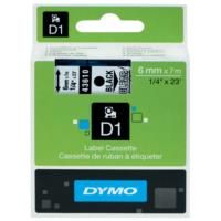 DYMO D1 43610 - 6mm x 7m - Black on Clear Tape