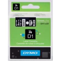 DYMO D1 45811 - 19mm x 7m - White on Black Tape