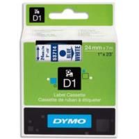 DYMO D1 53714 - 24mm x 7m - Blue on White Tape