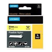 DYMO Rhino 1734525 - 24mm x 3.5m - Black on Yellow Flexible Nylon Tape