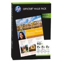 HP CR712AE 951XL CMY Inks plus 50+25 Sheets A4 Paper