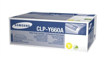 Samsung CLP-Y660A Standard Yield Yellow Toner Cartridge (2,000 pages*) CLP-Y660A/ELS