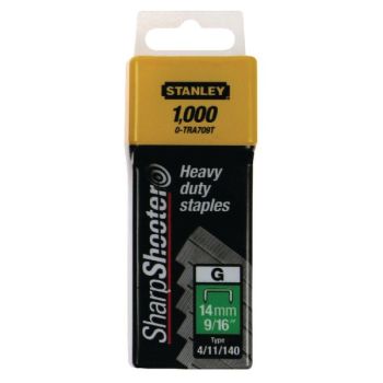 Stanley SharpShooter Heavy Duty 10mm 3/8in Type G Staples (Pack of 1000) 1-TRA706T