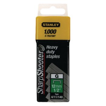 Stanley SharpShooter Heavy Duty 12mm 1/2in Type G Staples (Pack of 1000) 1-TRA708T