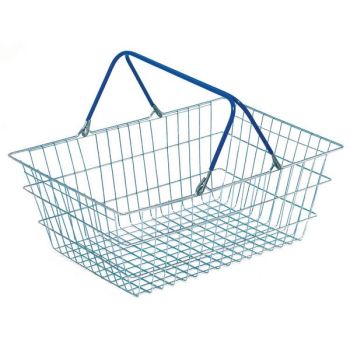 Wire Shopping Baskets Pack of 5 (Zinc coated wite, polythene handles) - DISCONTINUED