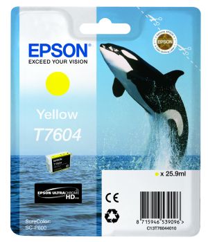 Epson T7604 Yellow Ink Cartridge (25.9ml) C13T76044010