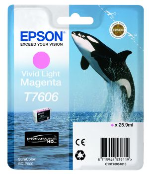 Epson T7606 Light Vivid Magenta Ink Cartridge (25.9ml) C13T76064010