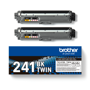 Brother TN241BK Standard Yield Black Toner Cartridge (2 x 2,500 pages*) Twin Pack