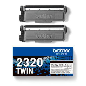 Brother TN2320 Black Toner Cartridge (2 x 2,600 Pages*) Twin Pack TN2320TWIN