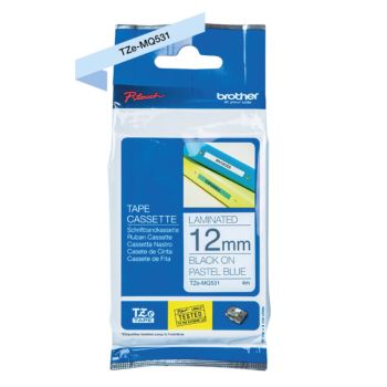 Brother 12mm TZeMQ531 Black on Blue (4 Meters) TZeMQ531