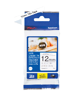 Brother TZe231S 12mm x 4m Gloss Black On White Tape TZ231S