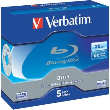Verbatim VM37154 Jewel Case 5 Pack (25gb, 6x Speed)