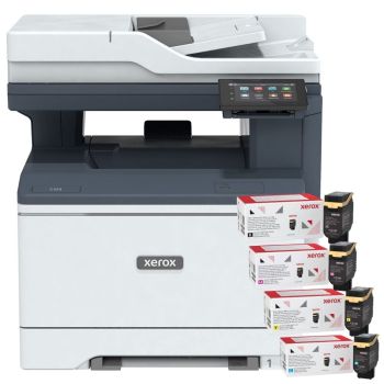 Xerox C325 A4 Colour Laser Multifunction Printer + Original Xerox CMYK Toner Bundle