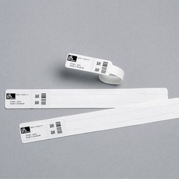 Zebra Z-Band Direct Baby White Wristbands 25x152mm 350 Per Roll (6 Rolls) 10003853