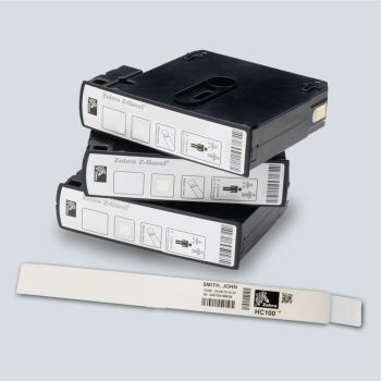 Zebra Z-Band White Adhesive Wristband 25x279mm (6 Rolls) 10006995K