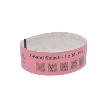 Zebra Z-Band Splash Pink Self-Adhesive Label 25x254mm (6 Rolls) 10012717-5K
