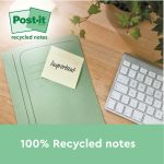 Post-It Recycled Notes 100 Sheets 76x76mm Canary Yellow (Pack of 6) 6541B image 2