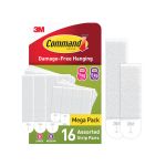 Command Picture Hanging Strips 8 Pairs Medium + 8 Pairs Large White (Pack of 16) 7100349289 image 1