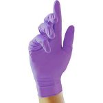 Unigloves Purple Nitrile Disposable Gloves M (Pack of 100) image 1