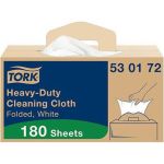 Tork W7 White Folded Heavy Duty Cleaning Cloths Roll in Handy-Box 64m image 1
