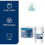 Tork M2 Centrefeed Wiping Paper White Roll 275m (Pack of 6) image 2