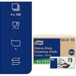 Tork W4 White Folded Heavy-Duty Cleaning Cloths (Pack of 4) 4924120 image 2