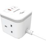 Fellowes Power Cube Type G UK/IE 3 Sockets 1 USB-A + 2 USB-C Ports White 100137166 image 2