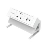 Fellowes Power Desk Type G UK/IE 1 Socket 1 USB-A + 1 USB-C Port White 100137171 image 1