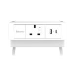 Fellowes Power Desk Type G UK/IE 1 Socket 1 USB-A + 1 USB-C Port White 100137171 image 4
