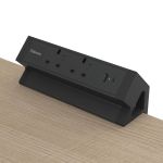 Fellowes Power Desk 2 Type G UK/IE 2 Sockets 1 USB-A + 1 USB-C Port Black 100136987 image 5