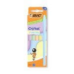 Bic Cristal Ball Pen Assorted Pastel Barrel Blue Ink (Pack of 5) 302561 image 1
