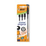 Bic Cristal Ballpoint Pen Medium Black (Pack of 4) 516335 image 1